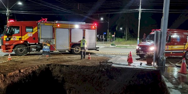 Idosa cai em fosso de tanque de combustível e é resgatada pelos Bombeiros de Iporã do Oeste