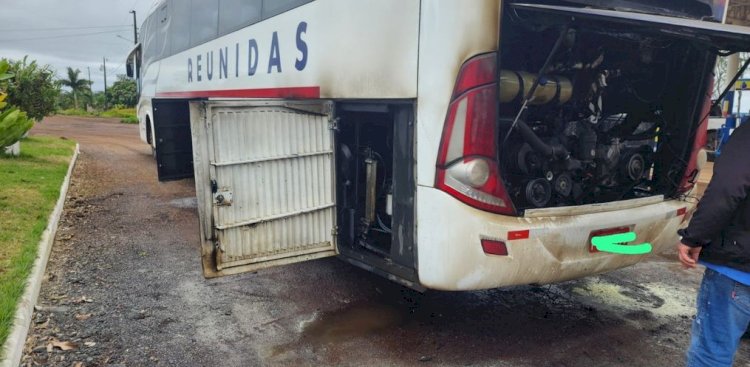 Princípio de incêndio em ônibus mobiliza Corpo de Bombeiros de Itapiranga