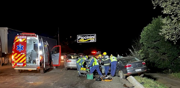 Grave acidente deixa dois feridos na BR 163, em São Miguel do Oeste