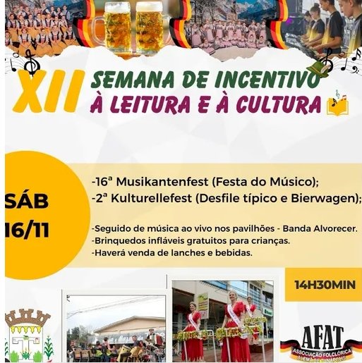 Desfile típico terá grande público na semana de incentivo à leitura e à cultura de Tunápolis