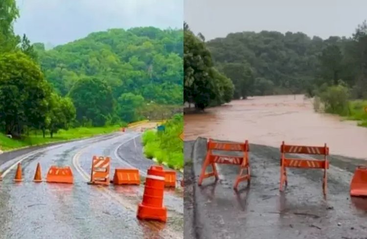 Rio que divide SC e Argentina transborda após chuva forte e alaga Ponte Internacional