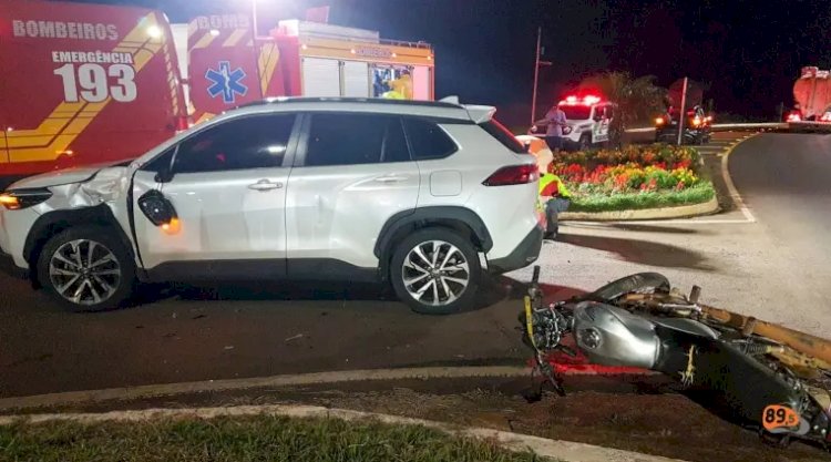 Motociclista sofre ferimentos graves em acidente no trevo de Descanso