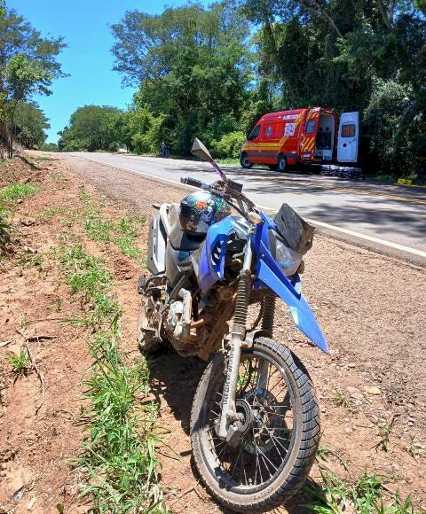 Jovem fica ferida em acidente de motocicleta na SC-163