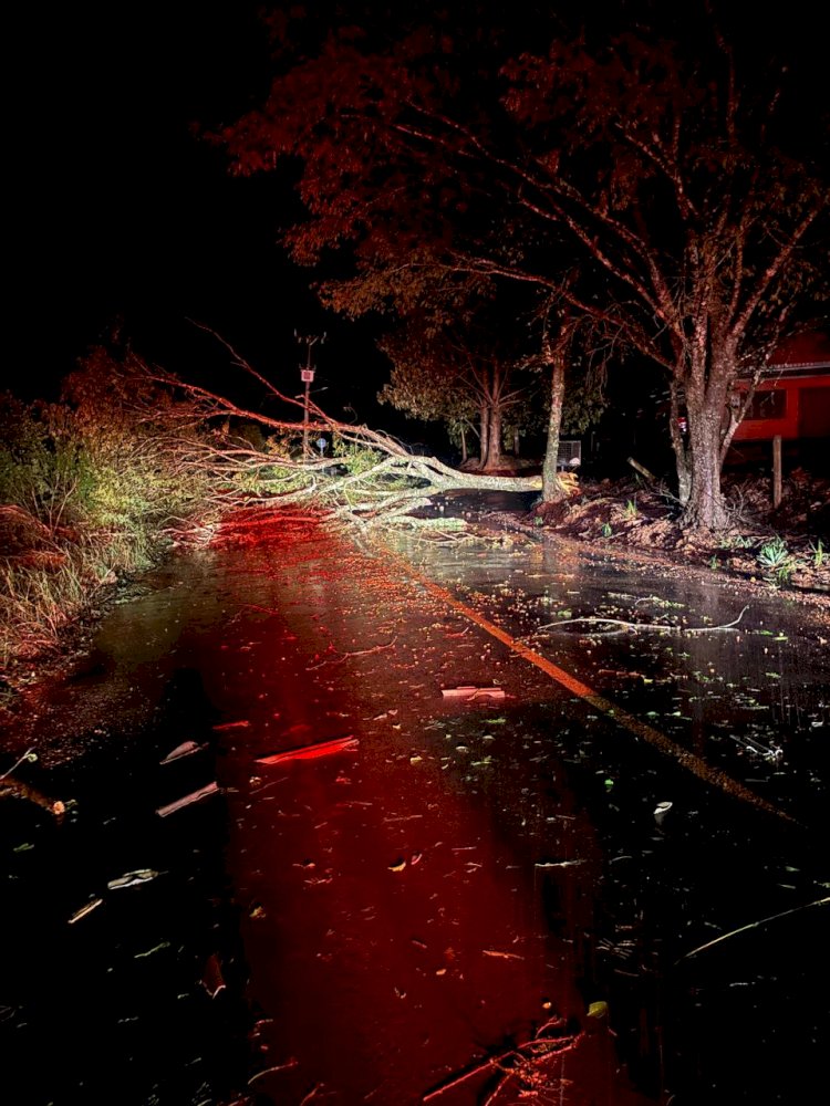 Temporal com granizo e ventania causa destruição durante a madrugada em São Miguel do Oeste